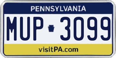 PA license plate MUP3099