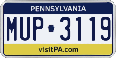 PA license plate MUP3119