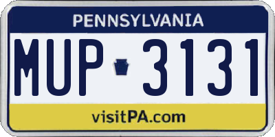 PA license plate MUP3131