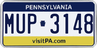 PA license plate MUP3148