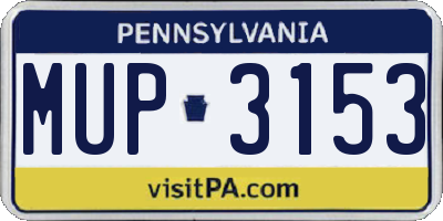 PA license plate MUP3153