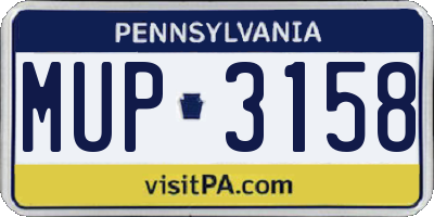 PA license plate MUP3158