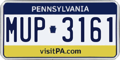 PA license plate MUP3161