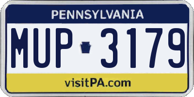 PA license plate MUP3179