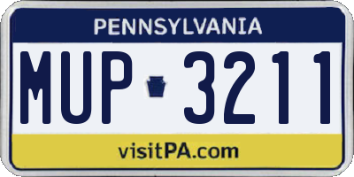 PA license plate MUP3211