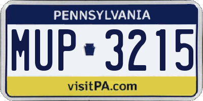 PA license plate MUP3215