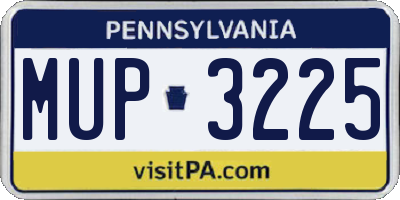 PA license plate MUP3225