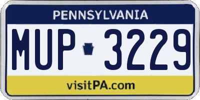 PA license plate MUP3229