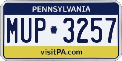 PA license plate MUP3257