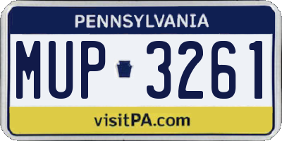 PA license plate MUP3261