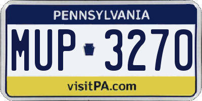 PA license plate MUP3270