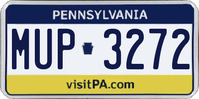 PA license plate MUP3272