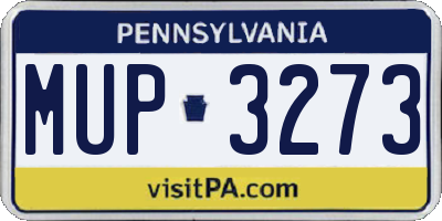 PA license plate MUP3273