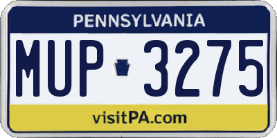 PA license plate MUP3275