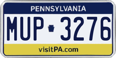 PA license plate MUP3276
