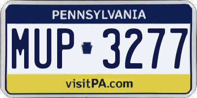 PA license plate MUP3277