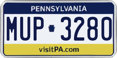 PA license plate MUP3280