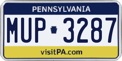 PA license plate MUP3287