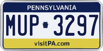 PA license plate MUP3297