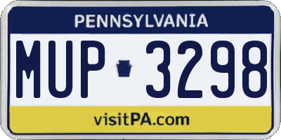 PA license plate MUP3298