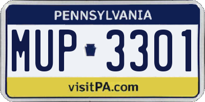 PA license plate MUP3301