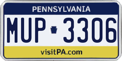 PA license plate MUP3306