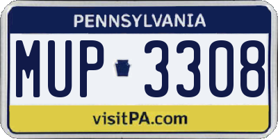 PA license plate MUP3308