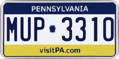 PA license plate MUP3310