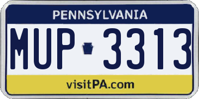 PA license plate MUP3313