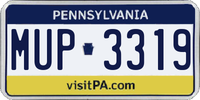 PA license plate MUP3319