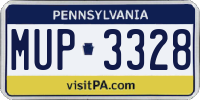 PA license plate MUP3328