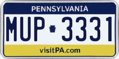 PA license plate MUP3331