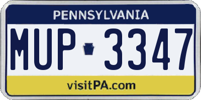 PA license plate MUP3347