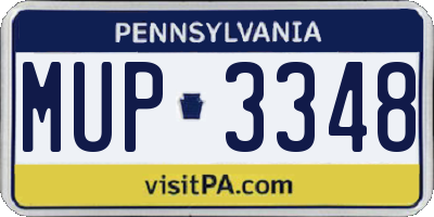 PA license plate MUP3348