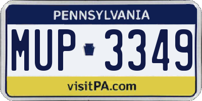 PA license plate MUP3349