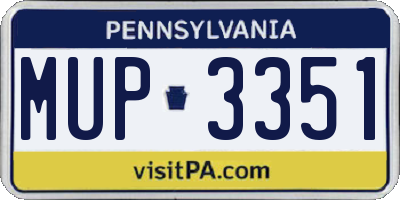 PA license plate MUP3351