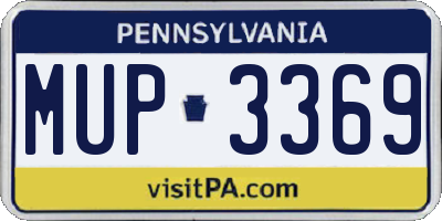 PA license plate MUP3369