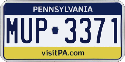 PA license plate MUP3371