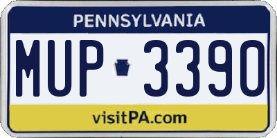 PA license plate MUP3390