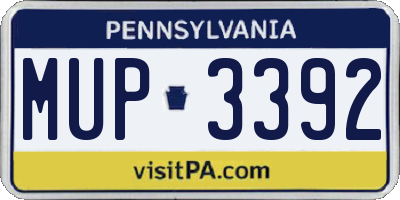 PA license plate MUP3392