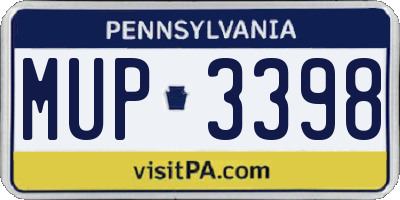 PA license plate MUP3398