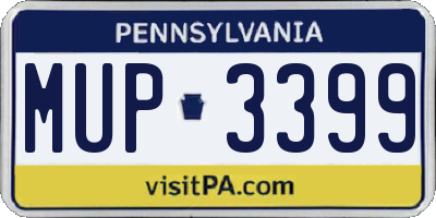 PA license plate MUP3399
