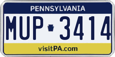 PA license plate MUP3414