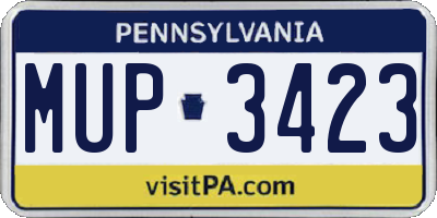PA license plate MUP3423