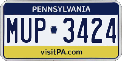 PA license plate MUP3424