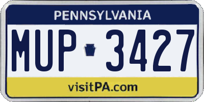 PA license plate MUP3427