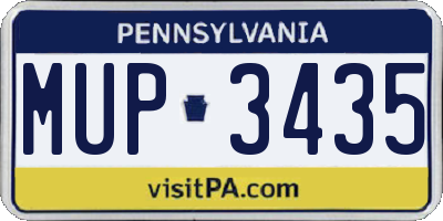 PA license plate MUP3435
