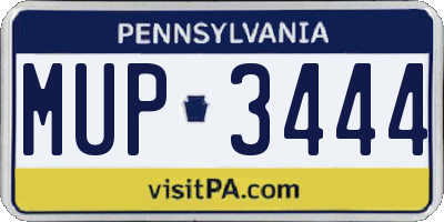 PA license plate MUP3444
