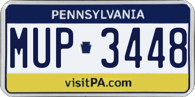 PA license plate MUP3448