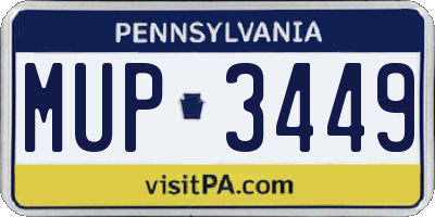PA license plate MUP3449